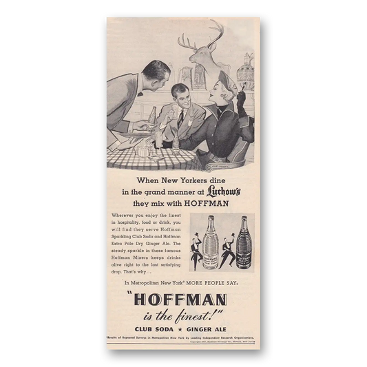 1950 Hoffman Club Soda When New Yorkers Dine Vintage Magazine Print Ad