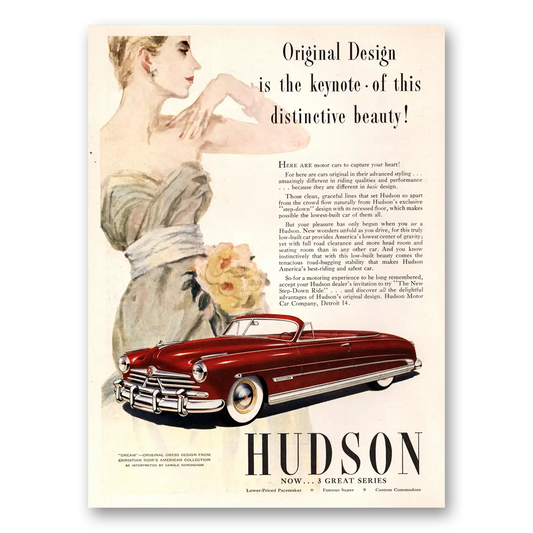 1950 Hudson Motor Car Original Design Is the Keynote Vintage Magazine Print Ad