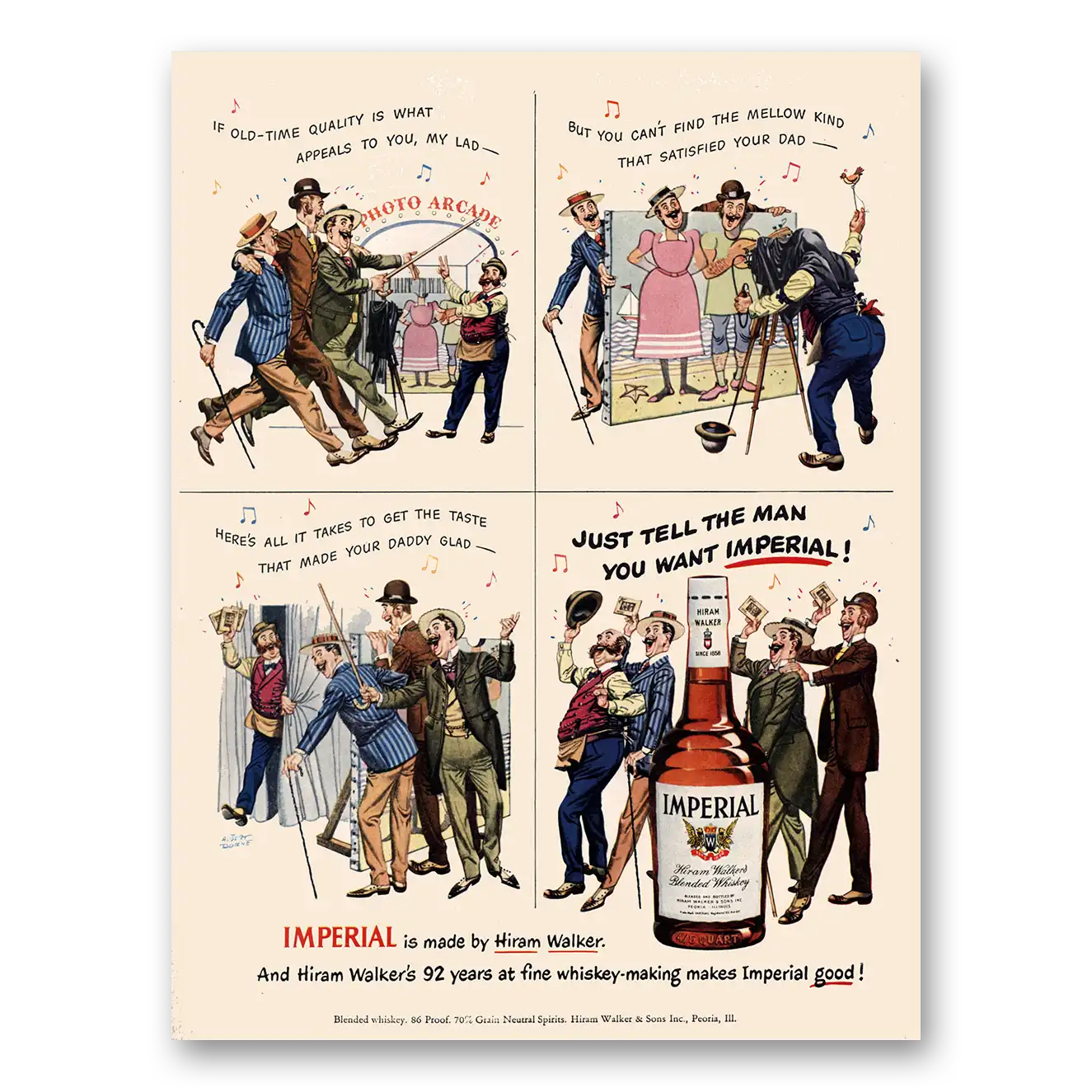 1950 Imperial Whiskey Just Tell the Man You Want Vintage Magazine Print Ad