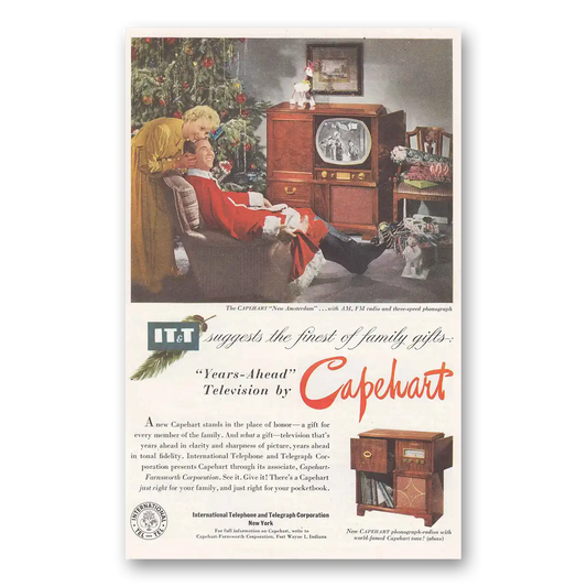 1950 Capehart Television Years Ahead Television Christmas Vintage Magazine Print Ad