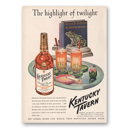 1950 Kentucky Tavern Whiskey Highlight of Twilight Vintage Magazine Print Ad