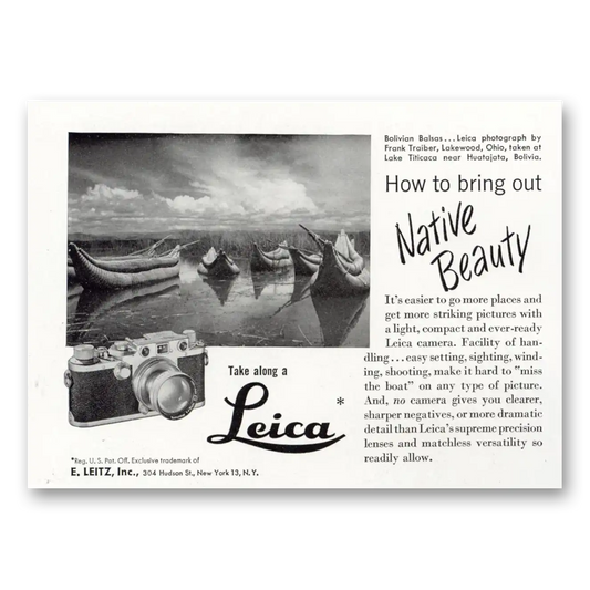 1950 Leica Cameras How to Bring Out Native Beauty Vintage Magazine Print Ad