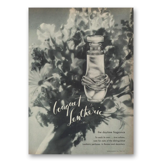 1950 Bouquet Lentheric Perfume Daytime Fragrance Vintage Magazine Print Ad