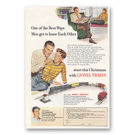 1950 Lionel Trains Men Get to Know Each Other Vintage Magazine Print Ad