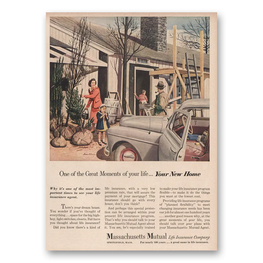 1950 Massachusetts Mutual Your New Home Vintage Magazine Print Ad