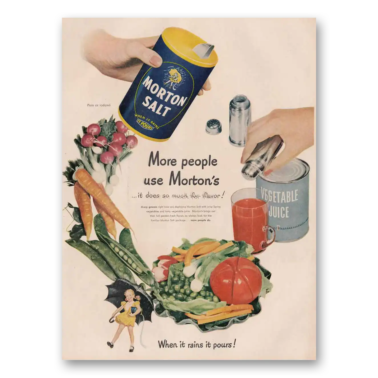 1950 Morton Salt More People use Morton's Vintage Magazine Print Ad