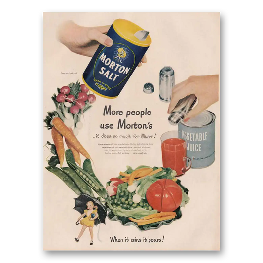 1950 Morton Salt More People use Morton's Vintage Magazine Print Ad