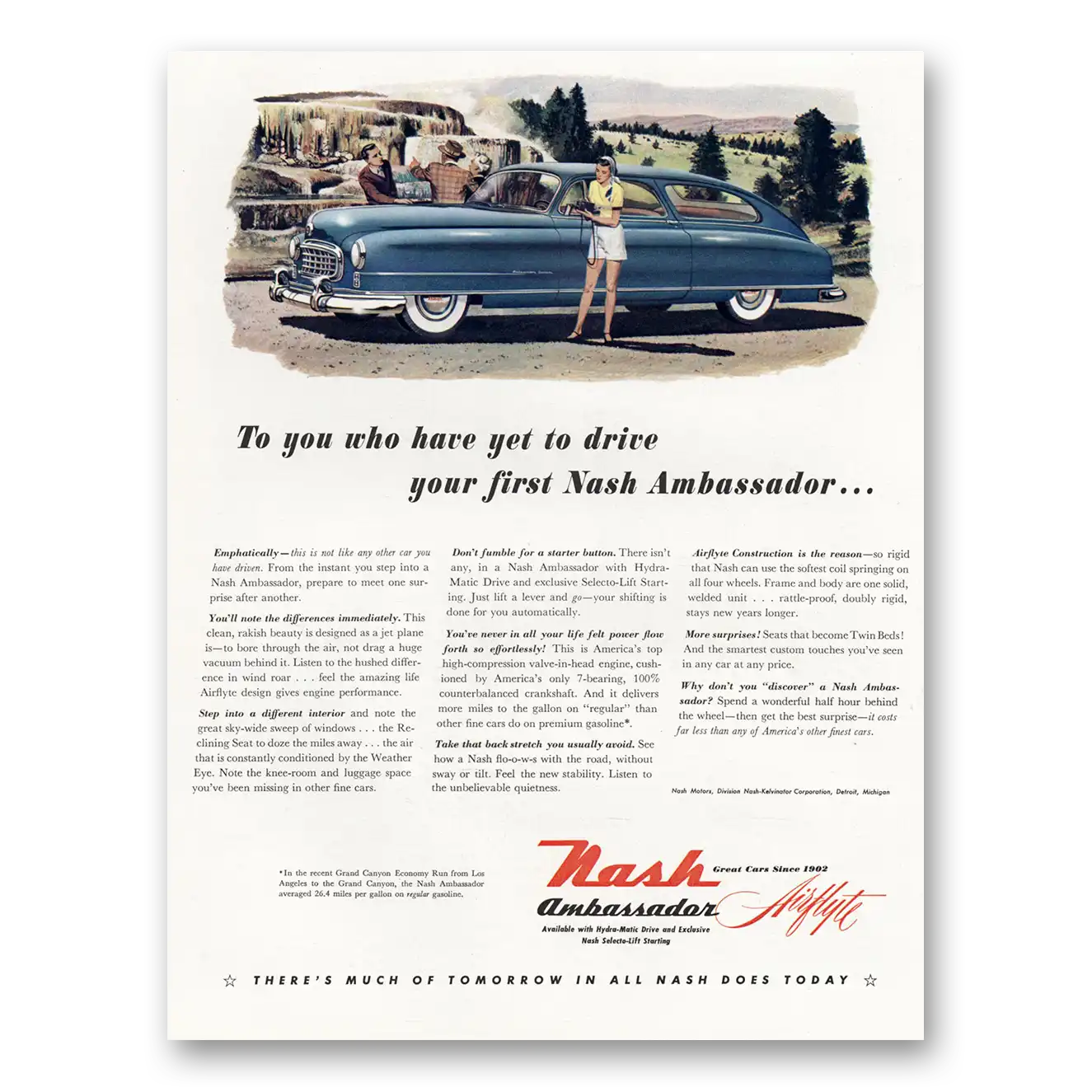 1950 Nash Motors Ambassador Who Have Yet To Drive Vintage Magazine Print Ad