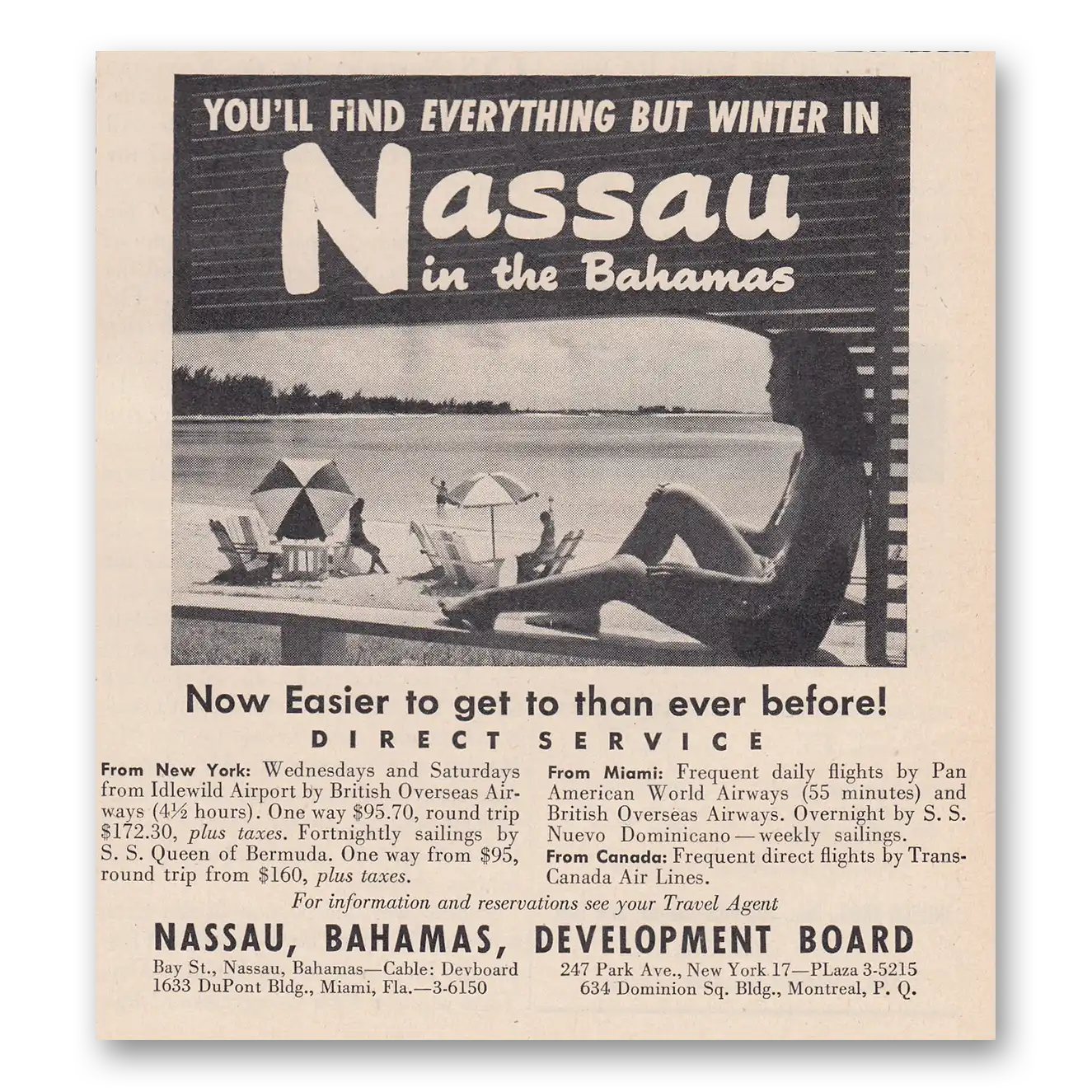 1950 Nassau Bahamas Find Everything But Winter Vintage Magazine Print Ad