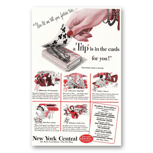 1950 New York Central Trip Is In the Cards for You Vintage Magazine Print Ad