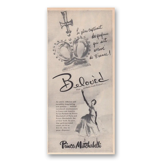 1950 Beloved Perfume Beloved Le Plus Captivant Vintage Magazine Print Ad