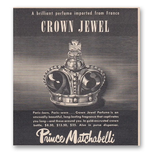 1950 Crown Jewel Perfume Crown Jewel Brilliant Perfume Vintage Magazine Print Ad