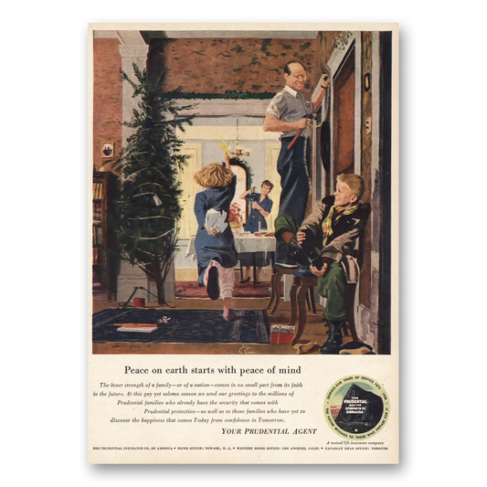 1950 Prudential Insurance Peace On Earth Vintage Magazine Print Ad