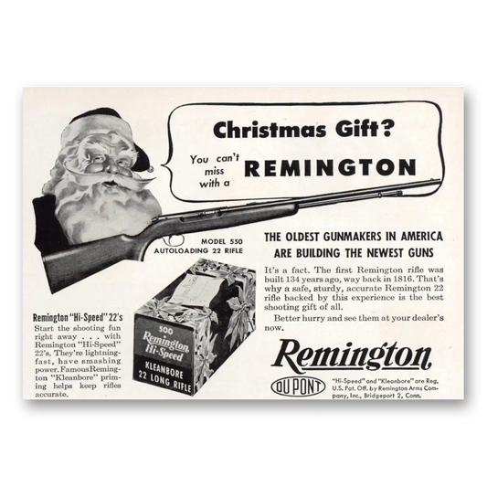 1950 Remington Arms Model 550 Christmas Gift Vintage Magazine Print Ad