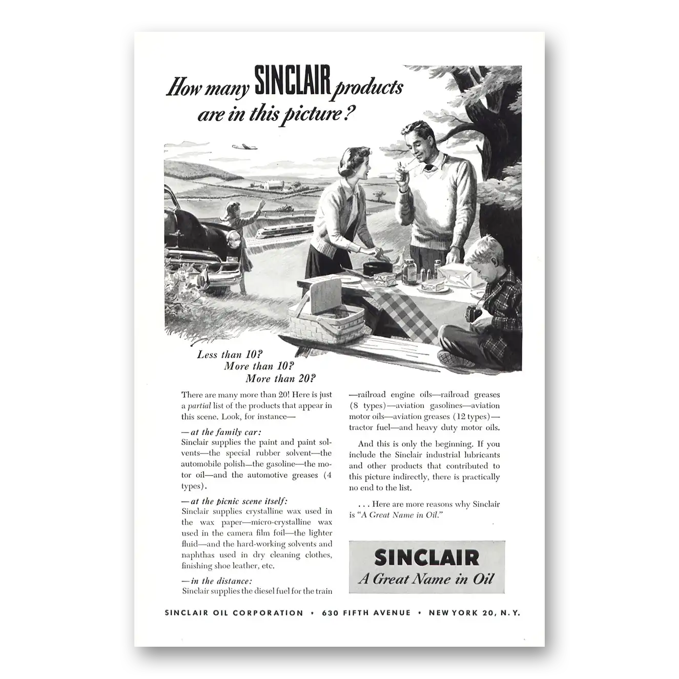 1950 Sinclair Sinclair Products In This Picture Vintage Magazine Print Ad