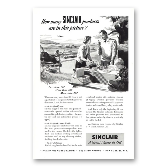 1950 Sinclair Sinclair Products In This Picture Vintage Magazine Print Ad