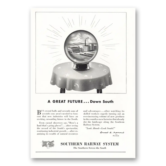 1950 Southern Railway Great Future Down South Vintage Magazine Print Ad