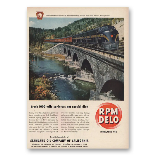 1950 RPM DELO Oil Crack 1000 Mile Sprinters Vintage Magazine Print Ad