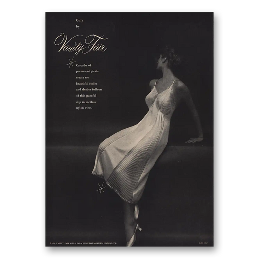 1950 Vanity Fair Undergarments Cascades of Permanent Pleats Vintage Magazine Print Ad