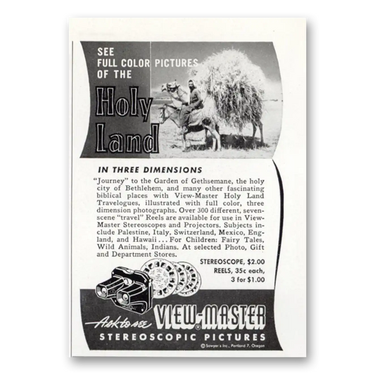 1950 View Master Holy Land Vintage Magazine Print Ad