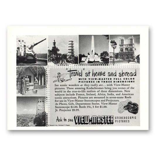 1950 View Master Travel At Home Abroad Vintage Magazine Print Ad