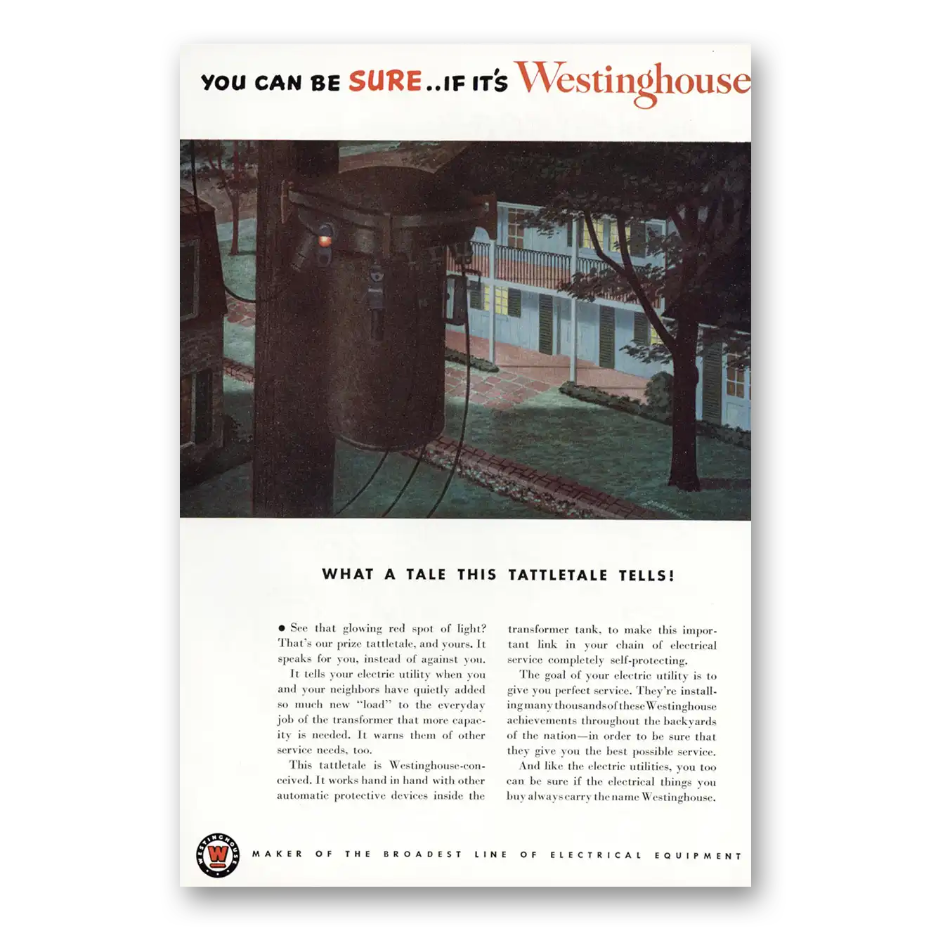 1950 Westinghouse What a Tale This Tattletale Tells Vintage Magazine Print Ad