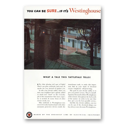 1950 Westinghouse What a Tale This Tattletale Tells Vintage Magazine Print Ad