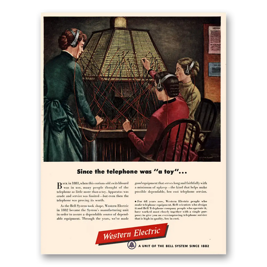 1950 Western Electric Since the Telephone Was a Toy Vintage Magazine Print Ad