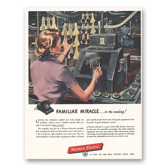 1950 Western Electric Familiar Miracle In the Making Vintage Magazine Print Ad