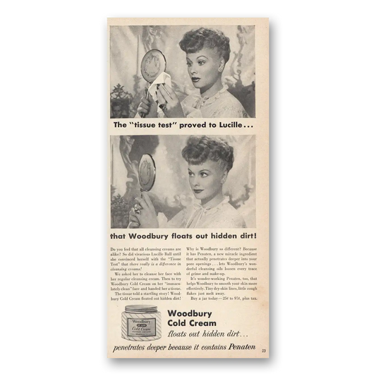 1950 Woodbury Lucille Ball Vintage Magazine Print Ad