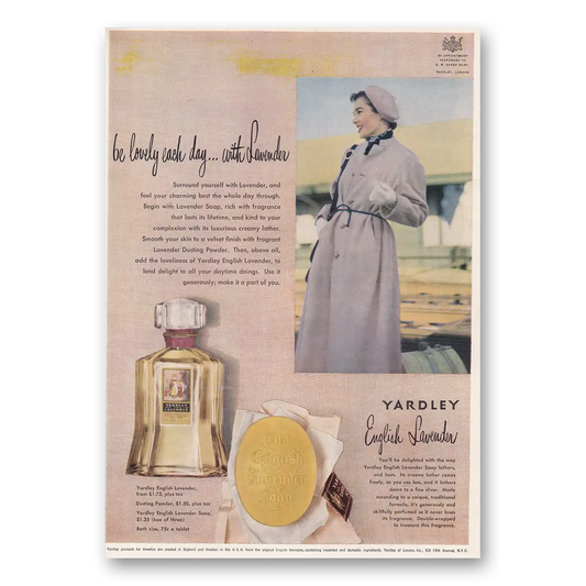 1950 English Lavender Be Lovely Each Day Vintage Magazine Print Ad