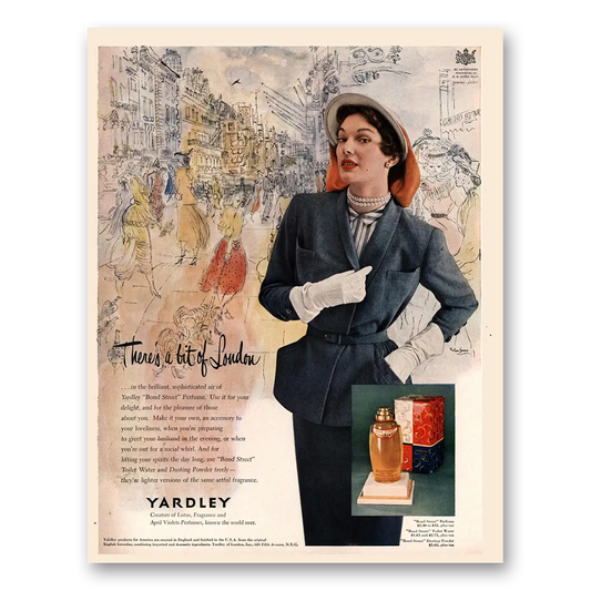 1950 Bond Street Perfume Theres a Bit of London Vintage Magazine Print Ad