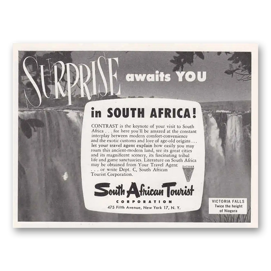 1951 South Africa Surprise Awaits You Vintage Magazine Print Ad