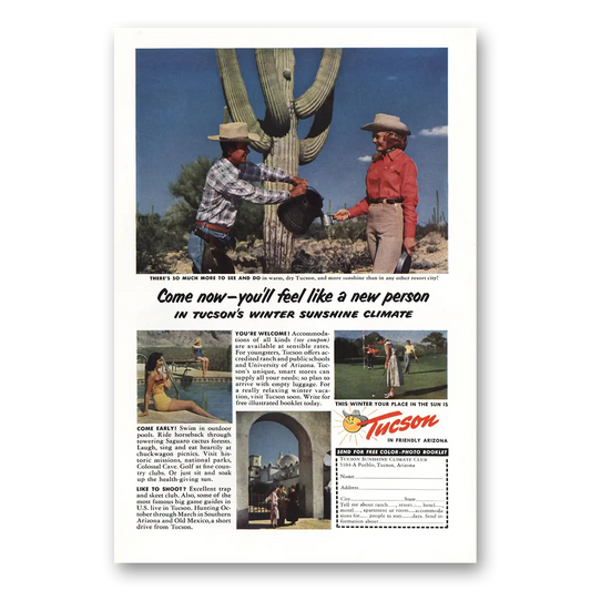 1951 Tucson Arizona Feel Like New Person Vintage Magazine Print Ad