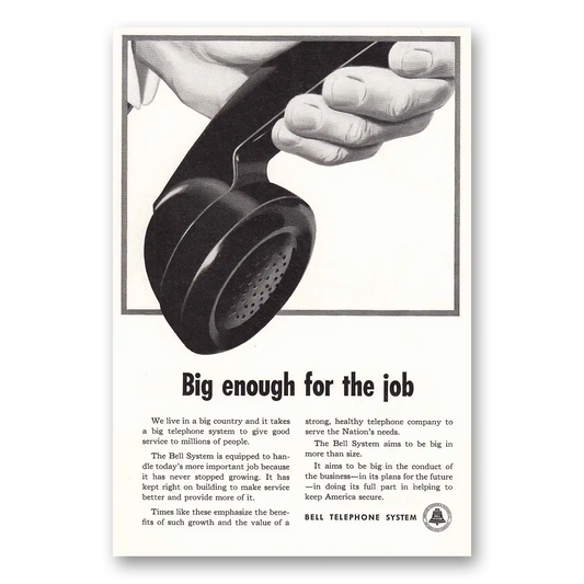 1951 Bell Telephone Big Enough Vintage Magazine Print Ad