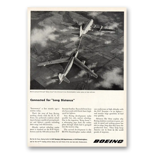 1951 Boeing Stratojet Connected for Long Distance Vintage Magazine Print Ad