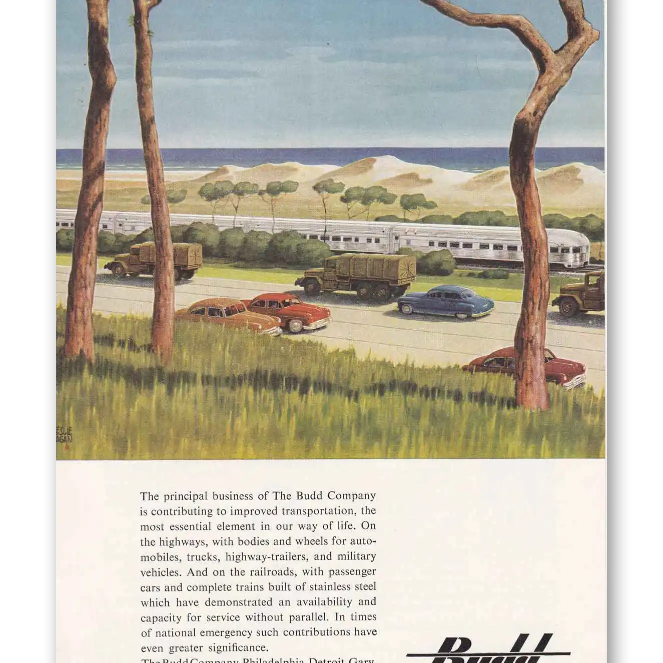 1951 Budd Military Beach Vintage Magazine Print Ad