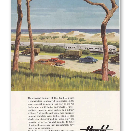 1951 Budd Military Beach Vintage Magazine Print Ad