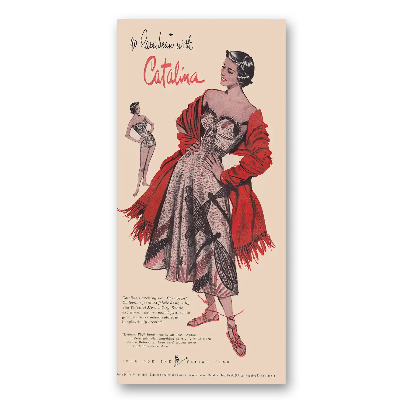 1951 Catalina Go Caribbean with Catalina Vintage Magazine Print Ad