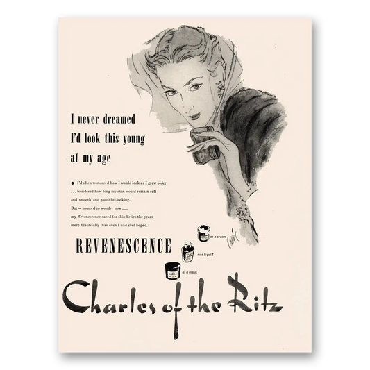 1951 Charles of the Ritz Cosmetics Look This Young At My Age Vintage Magazine Print Ad