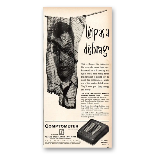 1951 Comptometer Adding Calculating Machines Limp As a Dishrag Vintage Magazine Print Ad