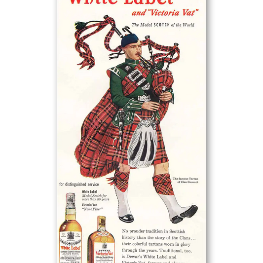 1951 Dewars White Label Victoria Vat Vintage Magazine Print Ad