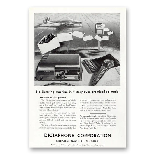 1951 Dictaphone No Dictating Machine In History Ever Promised So Much Vintage Magazine Print Ad