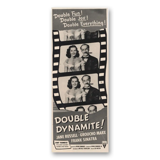 1951 Double Dynamite Movie Promo Jane Russell Groucho Marx and Frank Sinatra Vintage Magazine Print Ad