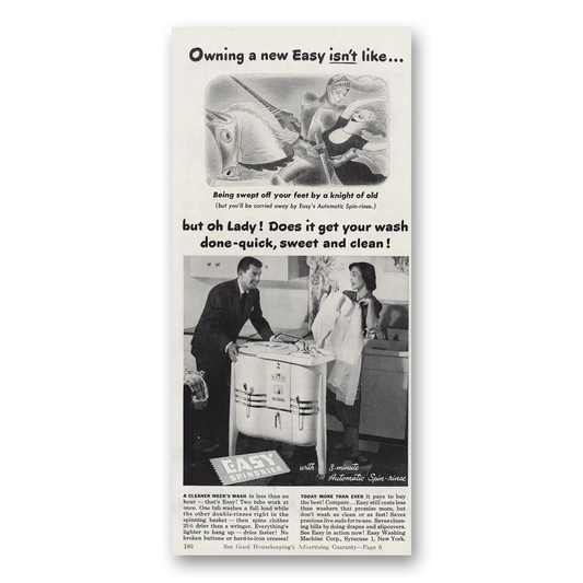 1951 Easy Washing Machine But Oh Lady Does It Get Your Wash Vintage Magazine Print Ad