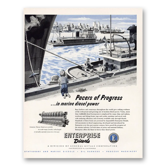 1951 Enterprise Diesels Pacers of Progress Vintage Magazine Print Ad