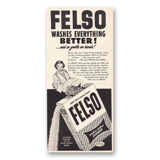 1951 Felso Cleaner Detergent Cleaner Washes Everything Better Vintage Magazine Print Ad