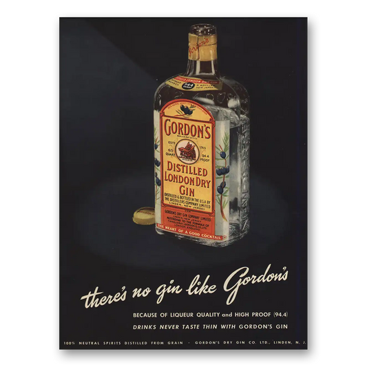 1951 Gordons Gin Theres No Gin Like Gordons Vintage Magazine Print Ad