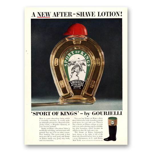 1951 Gourielli After Shave Lotion Sport of Kings Vintage Magazine Print Ad