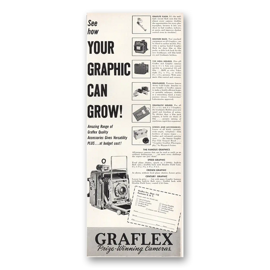 1951 Graflex Cameras Your Graphic Can Grow Vintage Magazine Print Ad